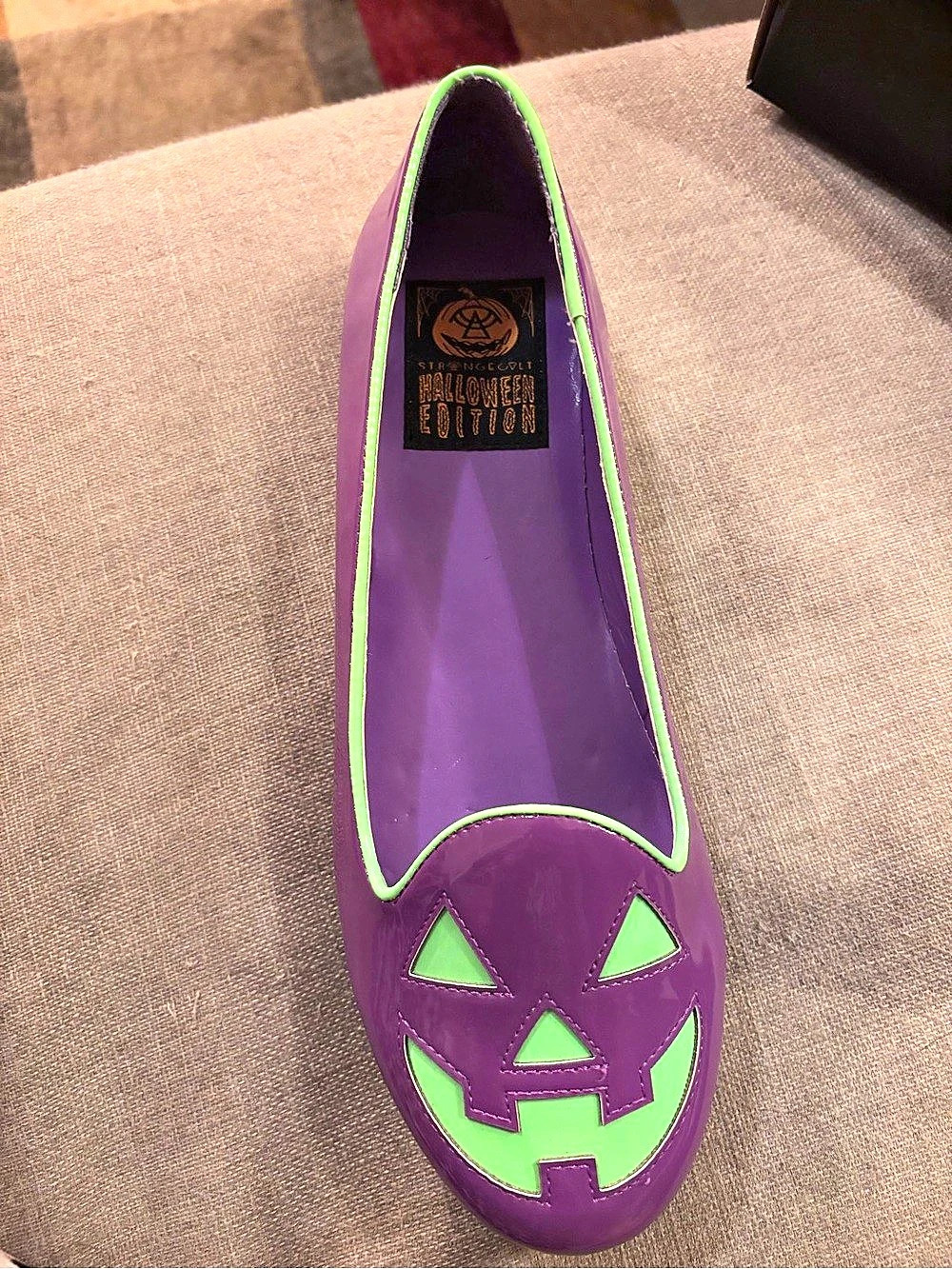 Strange Cvlt Lydia Jack O' Lantern Flats Purple & Green US 10M